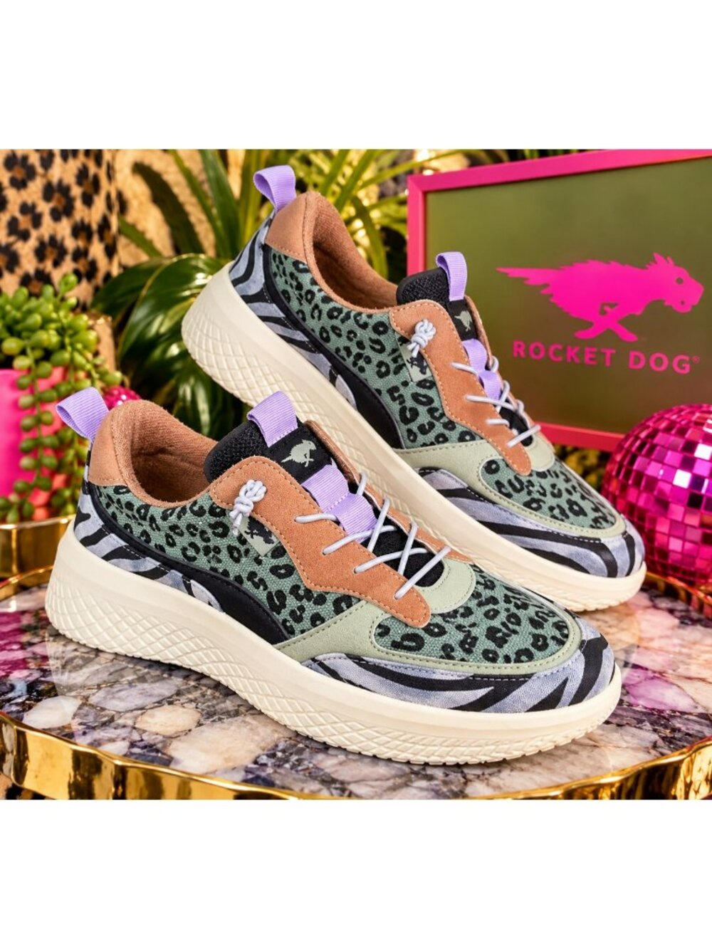 Rocket Dog Sneakers Women’s 8 Leopard Zebra Animal Print Platform NWOB